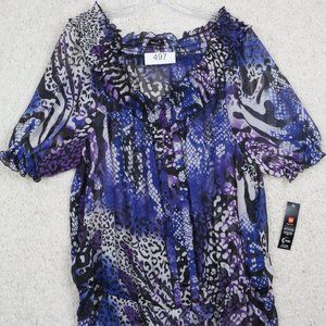 Unique Spectrum* Women's Short Sleeve Off-Shoulder Pullover‎ Blouse Size~ 3X